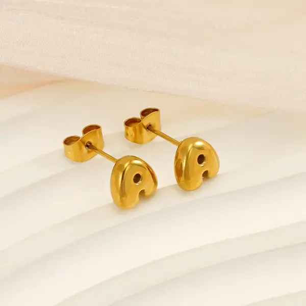 PVD Coated 18K Gold Plated Letter 304 Stainless Steel Simple Style Classic Style Waterproof Non Tarnish Ear Studs