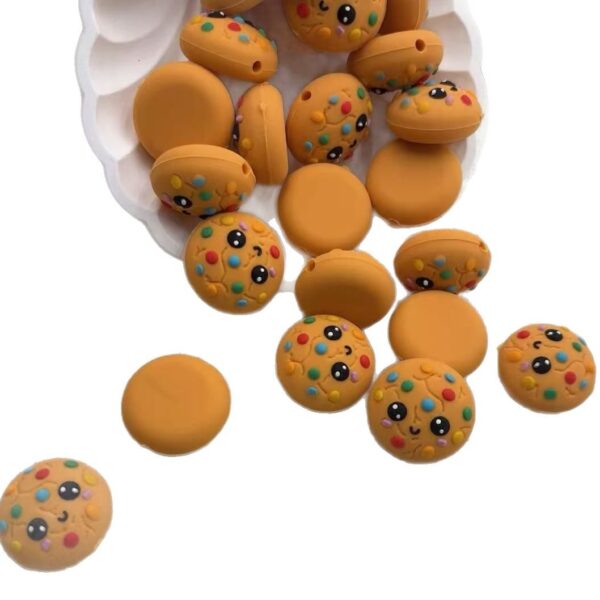 oly-ca62cd3557b81ac66e227e194c1629b4 Wholesale Cross-border hot new silicone creative beads silicone cookies beaded loose beads factory wholesale in stock