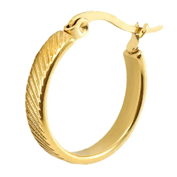 Wholesale Fashion Round Gold Plated 304 Stainless Steel 18K Gold Plated Stainless Steel Earrings
