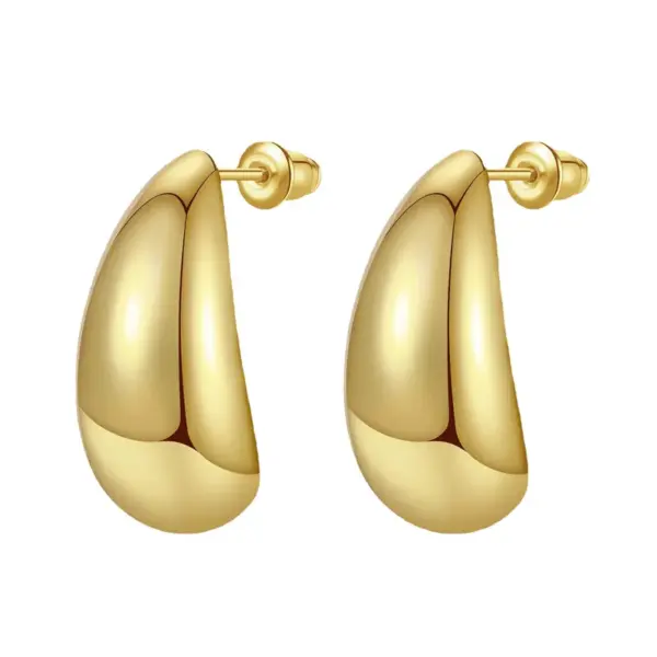 1 Pair Elegant Water oplets Plating Copper 18k Gold Plated Ear Studs