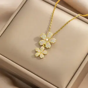 857 Size Double Flower Necklace