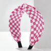 Wholesale Fashion chessboard Plaid Jane wide edge fabric headband 1PCs