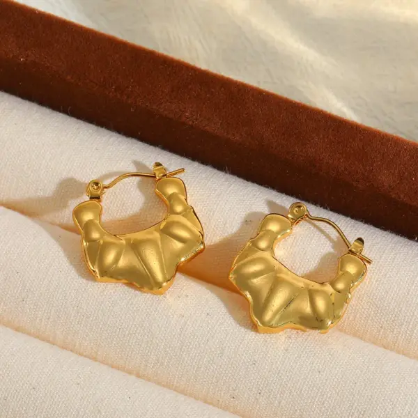 Wholesale 1 Pair Basic Simple Style Irregular Geometric Plating 304 Stainless Steel 18K Gold Plated Earrings