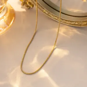 1.2-Round Snake Chain 40+5cm-Gold / A Bundle of One Hundred Pieces Without Packaging