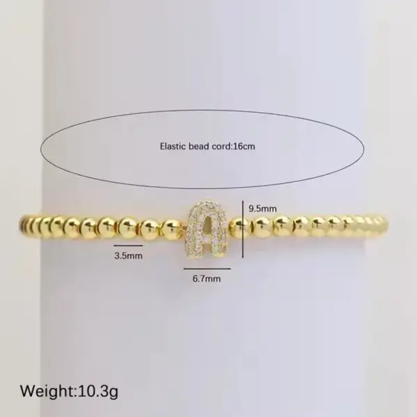 Wholesale New DIY Design Niche Temperament Inlaid Zirconium 26 English Letter Accessories Copper Bead Beaded Bracelet Ornament