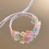 oly-ca871882881ba9154b6affaf8fe446be Wholesale Style Mori Style Hand Woven Colorful Flower Bracelet Light Luxury Small High Color Irregular Natural Stone Hand Rope