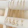 Wholesale Jewelry Fairy Style Korean Style Starry Sky Moon 304 Stainless Steel Copper Zircon Plating Inlay Pendant Necklace