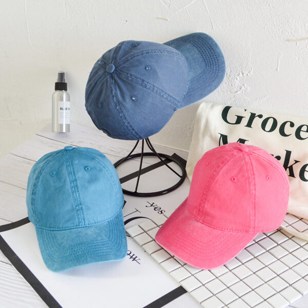 Wholesale Washed Cap Women's Korean Couple's Old Denim Baseball Cap Women's Light Panel Curved Eave Hip-Hop Cap Trendy