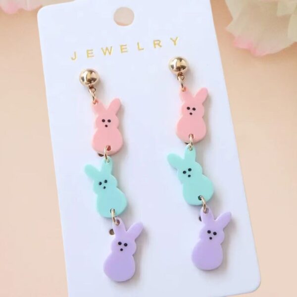 Wholesale European and American Cross-border Easter Bunny Earrings Cute Bunny Earrings Easter Party Ear Jewelry