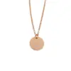 Wholesale PVD Coated 18K Gold Real Plated Round Customization Laser Engraving Stainless Steel Classic Style Commute Waterproof Non Tarnish Pendant Necklace