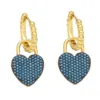 Wholesale Fashion Simple Style Heart Shape Copper Plating Inlay Zircon Drop Earrings 1 Pair