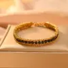 Wholesale Simple Style Classic Style Color Block 304 Stainless Steel 18K Gold Plated Zircon Bracelets In Bulk