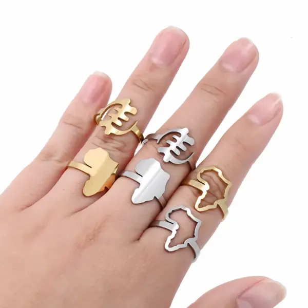 Water Plating 18K Gold Plated Geometric 201 Stainless Steel Simple Style Open Ring