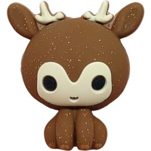 Christmas - Reindeer #2-Z [Glitter] Silicone Beads (Coffee + Pearl Powder)