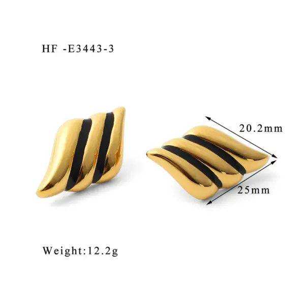 Wholesale 1 Pair IG Style Modern Style Geometric Angel Wings Enamel Plating Inlay 304 Stainless Steel Zircon Ear Studs