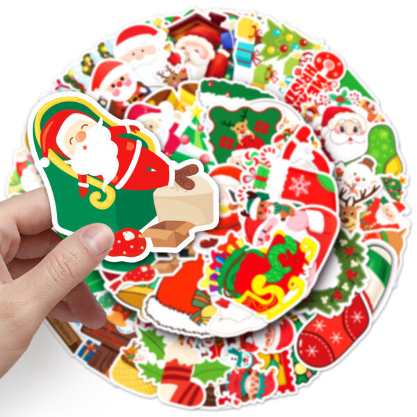 Wholesale 50pcs/pack Christmas graffiti personality cartoon holiday sticker waterproof