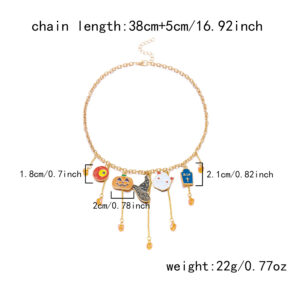 Pumpkin head tassel necklace