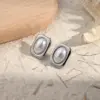 Wholesale PVD Coated Real Gold Plated 18K Gold Oval Rectangle 304 Stainless Steel IG Style Casual Modern Style Waterproof Non Tarnish Ear Studs