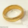 Wholesale Ion Plating (IP) Real Gold Plated Geometric 304 Stainless Steel Elegant Hip-Hop Streetwear Waterproof Non Tarnish 304 Stainless Steel Wristband