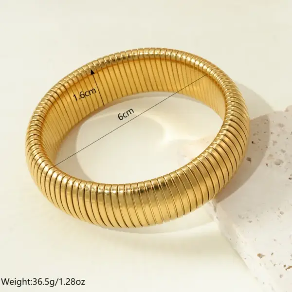 Wholesale Ion Plating (IP) Real Gold Plated Geometric 304 Stainless Steel Elegant Hip-Hop Streetwear Waterproof Non Tarnish 304 Stainless Steel Wristband