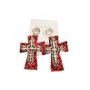 oly-caf01b615cb8d416986845638bd08c82 Wholesale Western-style leather leopard print cross earrings