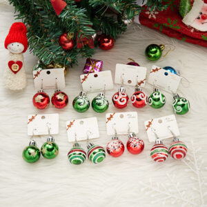 Wholesale Christmas Sequin Snowflake Resin Star Light Ball Earrings