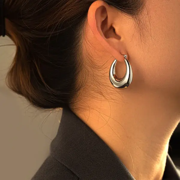 Wholesale 1 Pair Casual Classic Style C Shape U Shape Irregular Plating 304 Stainless Steel Earrings Ear Studs