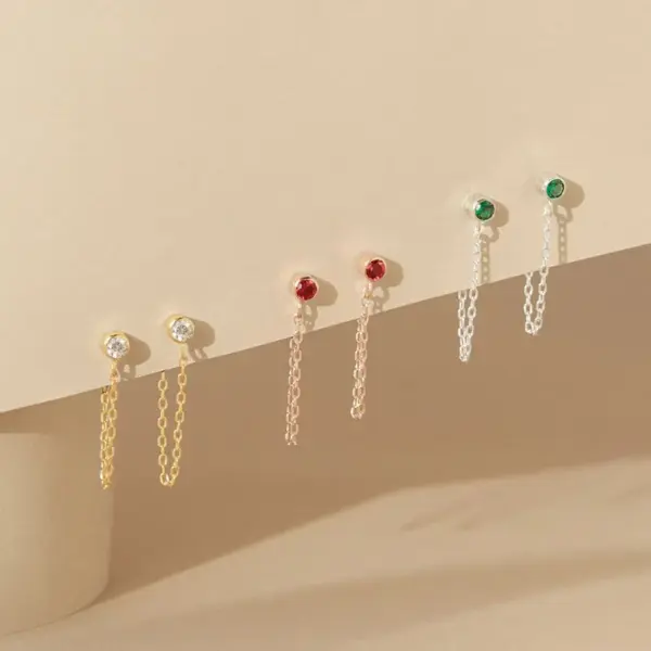 Wholesale PVD Coated 14K Gold Rose Gold Real Gold Plated Geometric Stainless Steel Simple Style Waterproof Non Tarnish Drop Earrings
