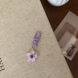 Color transparent daisy key chain [purple]]