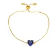 Wholesale Fashion Heart Shape Copper Bracelets Gold Plated Zircon Copper Bracelets