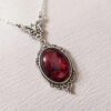 oly-cb1765194d1e91bb38a25d44187d4f8c Wholesale Cross-border Hot Sale Brand New Retro Red Quartz Crystal Necklace Sier Plated Fashion Jewelry Pendant Necklace
