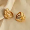 Wholesale 304 Stainless Steel Geometric PVD Coated 18K Gold Plated Casual Elegant Simple Style Waterproof Non Tarnish Plating Gold Silver Rings