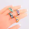 Wholesale Fashion Devil's Eye Copper Open Ring Inlay Resin Copper Rings