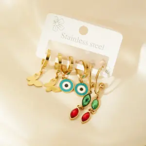 Doppel Herz round Pendant Earrings Package