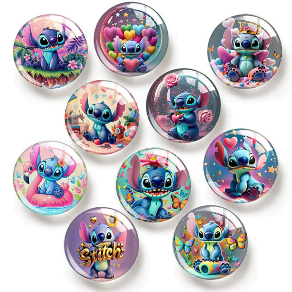 Wholesale Cartoon Stitch Star Baby Time Gem Glass Patch Pendant Accessories Refrigerator Mobile Phone Airbag Bracket