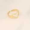 Wholesale Fashion Waves Stainless Steel Inlay Open Ring