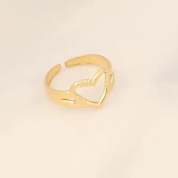 Wholesale Fashion Waves Stainless Steel Inlay Open Ring
