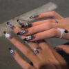 oly-cb259c5930ab02338368e0d0b9896ec7 Wholesale Autumn and Winter Dark Flash high-grade French diamond nail piece wear nail piece long cool black girl wear nail