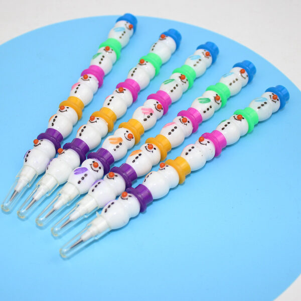 Wholesale Korean Creative Snowman 5-section Building Blocks Pencil Pencil No-cutting Removable Cartoon Student Learning Supplies