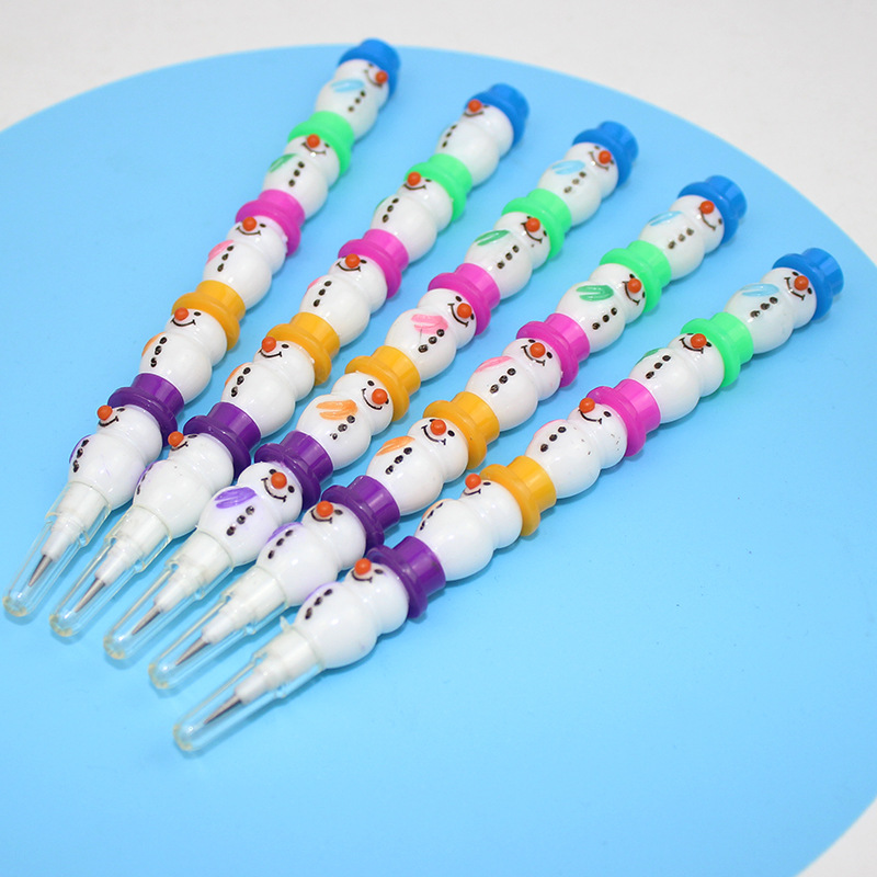 Wholesale Korean Creative Snowman 5-section Building Blocks Pencil Pencil No-cutting Removable Cartoon Student Learning Splies
