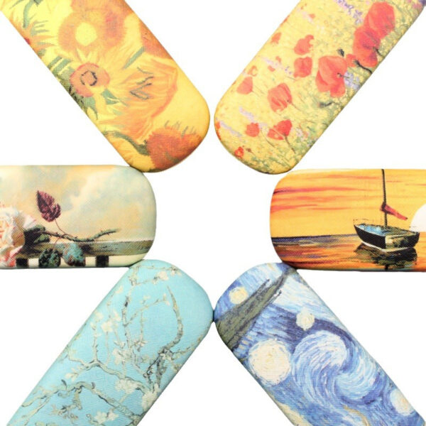 Wholesale Glasses box female oil painting Korean small fresh retro cute creative storage box student eyes box factory