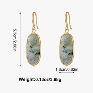 EG230133B copper ear hook natural agate edging