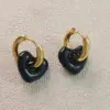18K Gold Plated Real Gold Plated Heart Shape 304 Stainless Steel Metal Romantic Waterproof Non Tarnish Hoop Earrings