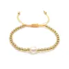 Wholesale Retro Cross Star Heart Shape Pearl Copper Bracelets In Bulk