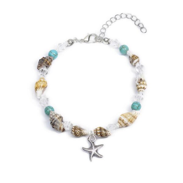 Wholesale Cross-border foreign trade popular jewelry conch rice beads turquoise bracelet beach starfish pendant shell crystal beads bracelet