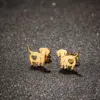 PVD Coated 18K Gold Real Gold Plated Dog 304 Stainless Steel Simple Style Waterproof Non Tarnish Ear Studs