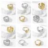 Wholesale 304 Stainless Steel 18K Gold Plated Casual Simple Style Geometric Open Rings