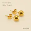 Wholesale 1 Pair Classic Style Geometric Plating 304 Stainless Steel Zircon Ear Studs