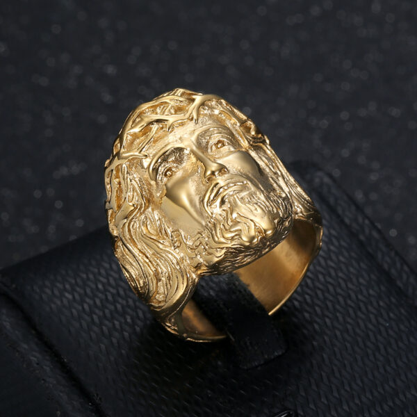 oly-cb4877b94900bdd5d12f9c59733ffb7a Wholesale Selling Ring Vintage Stainless Steel lished Gold Plated YS Figure Men's Ring