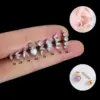 1 Piece 316L Stainless Steel Copper Zircon Ear Cartilage Rings & Studs Heart Shape Waterproof Non Tarnish Surgical Steel